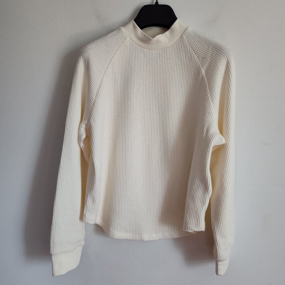 Madewell Ivory Waffle-Knit Top